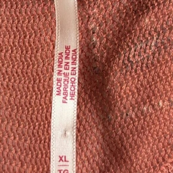 FREE PEOPLE No Matter What Paisley Print Knit Tunic Top Rust Bohemian Women's XL - Picture 6 of 8